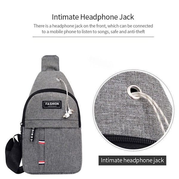 Brysttasker Casual talje Små rejsetasker til korte rejser gray 31*17*5cm