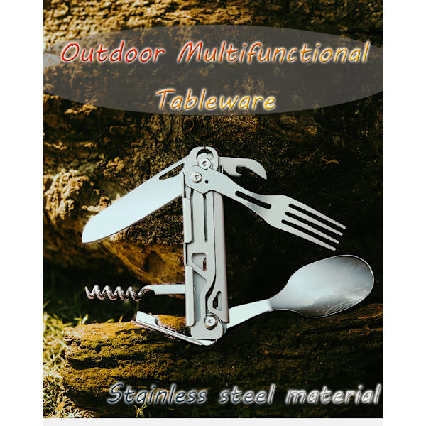 Flerfunktionsserviser campingredskap 1pc