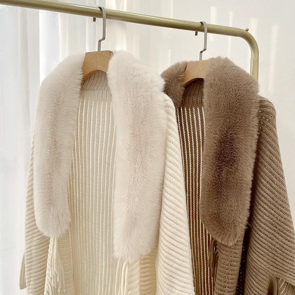 Fringed Winter Faux Cashmere Sjal Scarf white