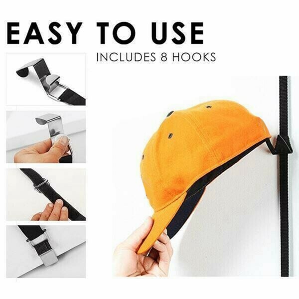 Hanger Kroge Justerbar Hat Bag Organizer Håndtasker yellow 220*2.5cm