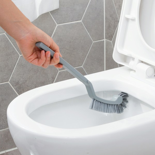 Gummi vägghängande toalettborste Rengöring badrumstillbehör gray 12*5.2*35.5cm