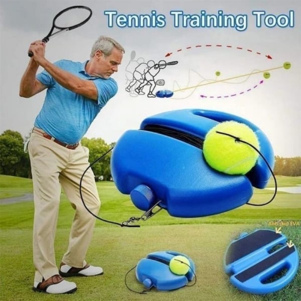 Tennis Øvelsesenhed Tennis Rope Stretch Træningssæt Aids Base Solo Tennis Trainer blue