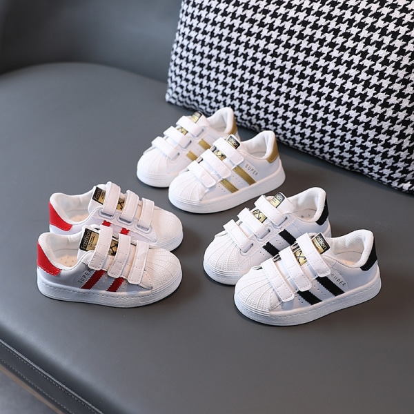 Sneakers til børn Modedesign til børn Hvide skridsikre fritidssko til drenge piger red 24 (Inner 15.2cm)