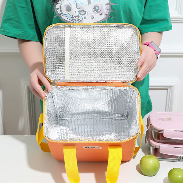 8L Lunchpåsar med stor kapacitet Picnic Thermal förvaringspåse orange 23*15*23cm
