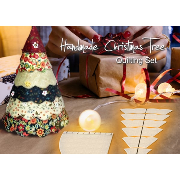 Håndlavet juletræsquiltningssæt Genanvendeligt gør-det-selv jul colorful large