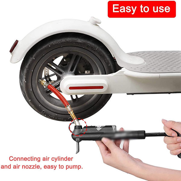 Däckventilförlängningsadapter för Xiaomi Mijia M365 Däckpump Elektrisk skoter Luftpump Förlängt munstycke Scootertillbehör Black