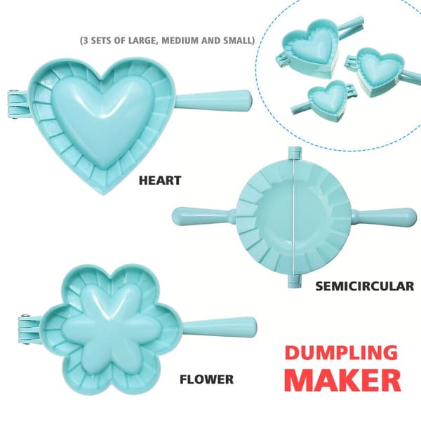3 stk/sæt dumplingforme DIY plastik hjerte sommerfugl dumpling maker bærbar køkkenform Semicircular 3pcs