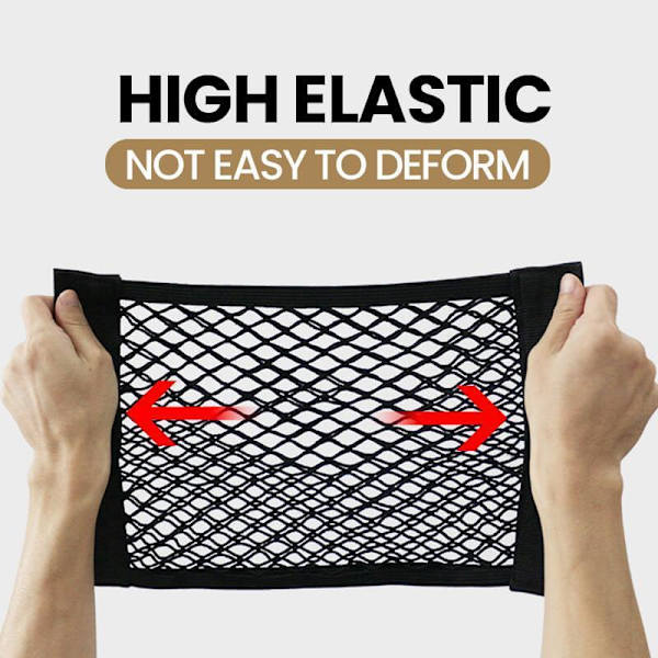 Trunk Black Auto Interiør Sæde Ryg Skrog Elastisk Mesh Net Bag black 25*30cm