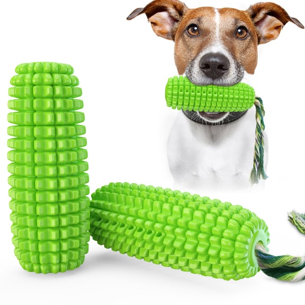 Hundetygge hvalpetandbørste rene tænder Interaktivt majslegetøj green 5.79*2.2inches