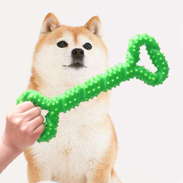 Pet Dog Chew Toys Pull Ring Bone Bite Resistant lightblue 33*12cm