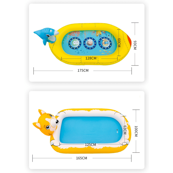 Spelplatta för utomhuspool för barn submarine