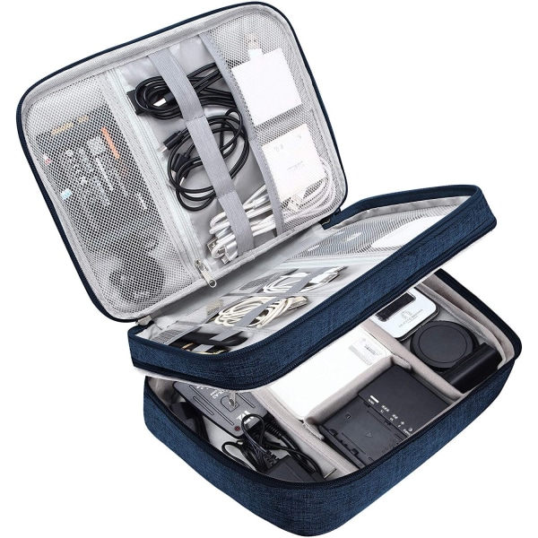 Vattentät Travel Digital Accessory Bag navy blue