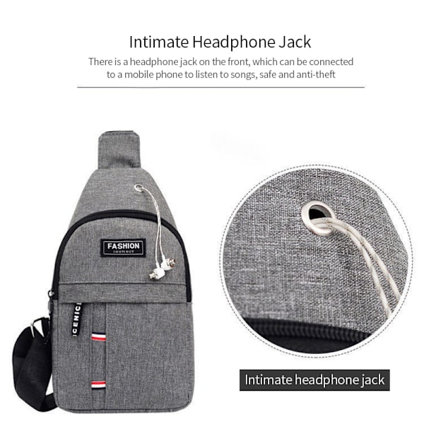 Brysttasker Casual talje Små rejsetasker til korte rejser gray 31*17*5cm