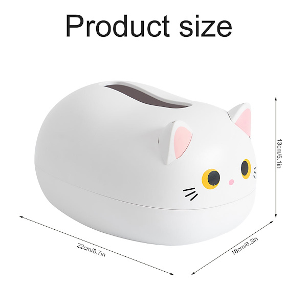 Tissue Box Söt Cat Tissue Box Servettförvaringsbox Nordic Style white 22*16*13cm