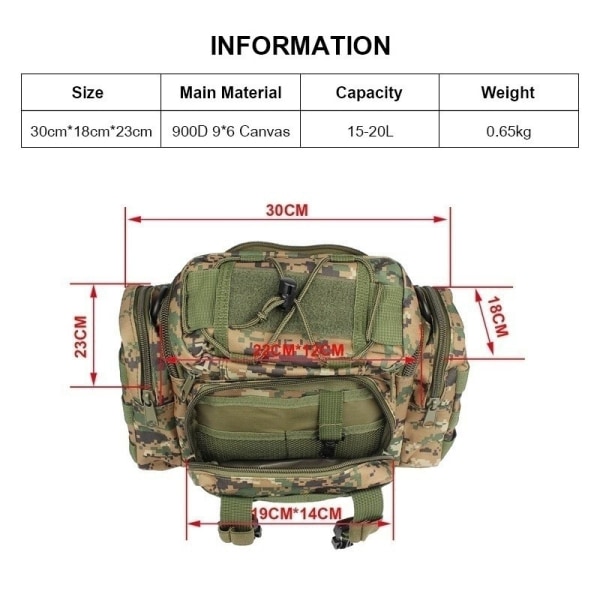 Udendørs Canvas Vandtæt Fiskeri Lure Box Tactical Package armygreen