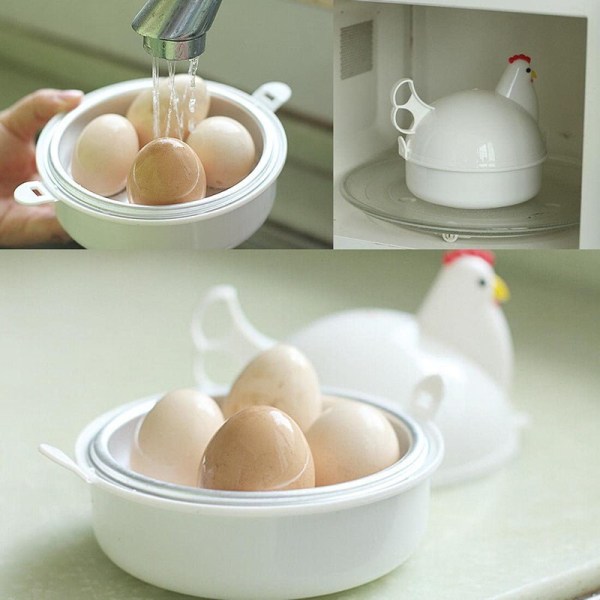 Mikrovågsugn Egg Form Kokt äggform white