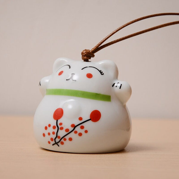 1kpl Lucky Cat riippuva keraaminen kissan riipus sisustus Tuulikello kotiovi 1pc