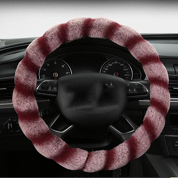 Bilratdæksel Plys vinter Komfortabel Hold varm red 38cm(diameter)