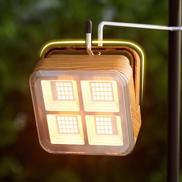 LED Reflektor Spotlight USB Genopladelig LED Solar Light 4 Modes Telt Lampe 1pc