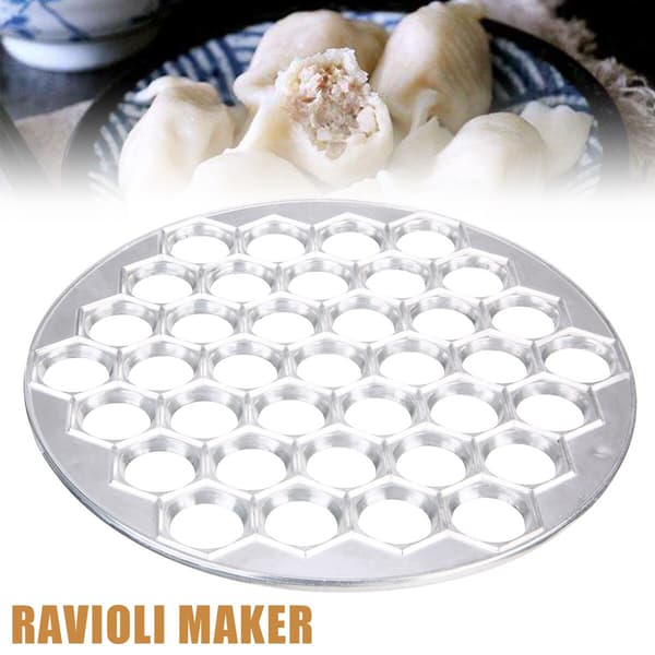 37 Cavity Ravioli Press Maker Aluminium Dumpling Ravioli Maker Molds Återanvändbara silver