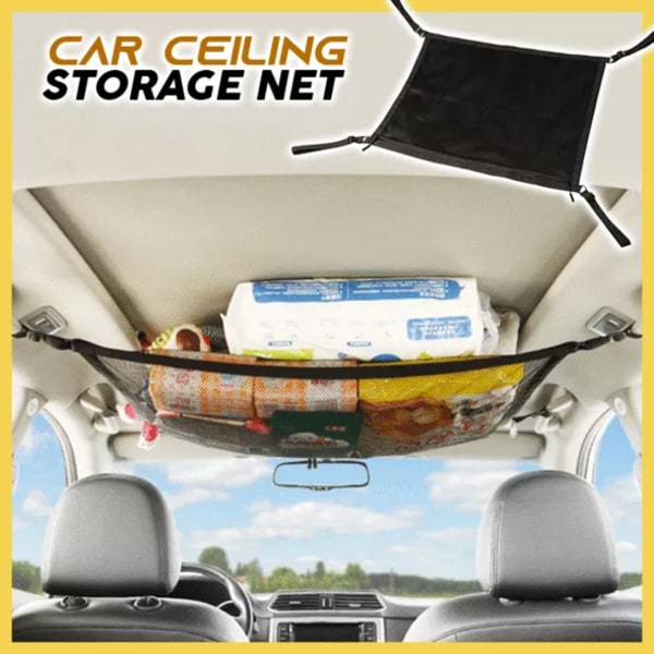 Bil Loft Opbevaring Net Tag Justerbar Rejse Opbevaringspose black medium