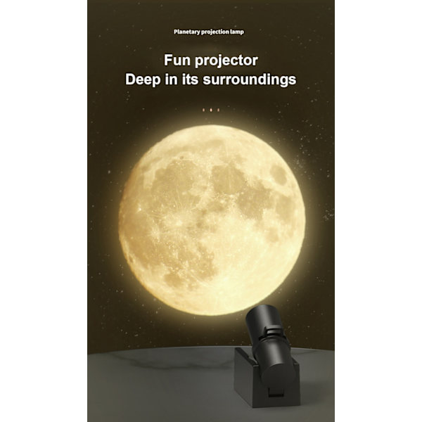 Stjerneprojektor LED Jord/månelampe Galaxy Light Projektor moon 4.5*2.8*2.5cm