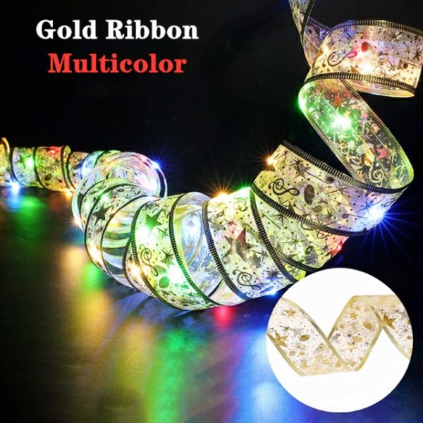 Joulunauha Keiju Keiju Joulukoristeet Tee itse jouset String Light Tree koristeet Gold-Multicolor 2M