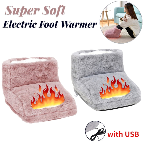 Elektrisk fodvarmer varmelegeme Varmt foddæksel USB-opladning pink 15.5*7*17cm