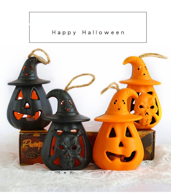 Halloween Pumpkin Lantern Led riippuva Ghost Lantern lamppu orange 2pcs