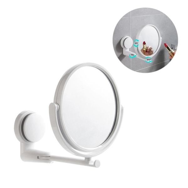 Sammenfoldeligt makeupspejl Vægmonteret spejl uden bor white double sided mirror