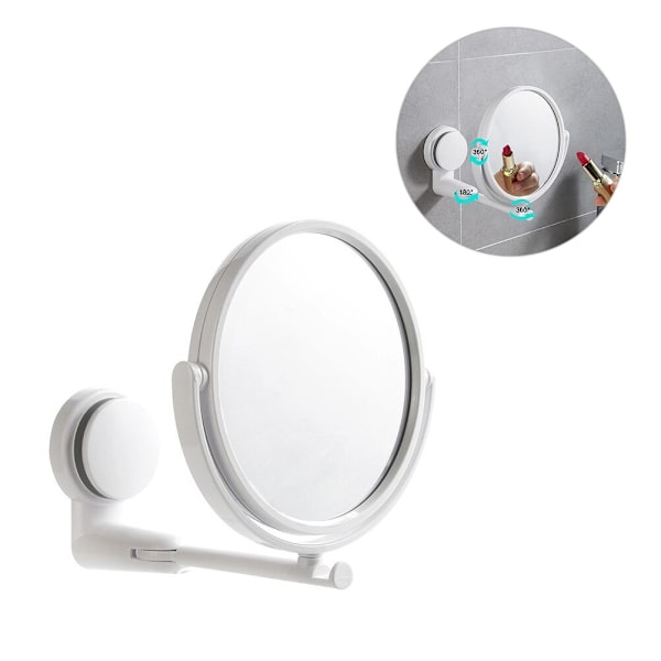 Vikbar sminkspegel Väggmonterad spegel utan borr white double sided mirror