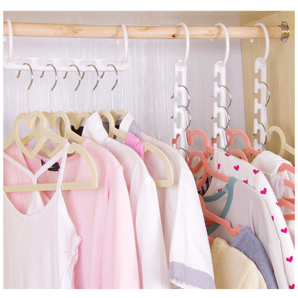 Bøjle - Tøjbøjle - Tilslutningskrog - Organizer Sølv white 10pcs