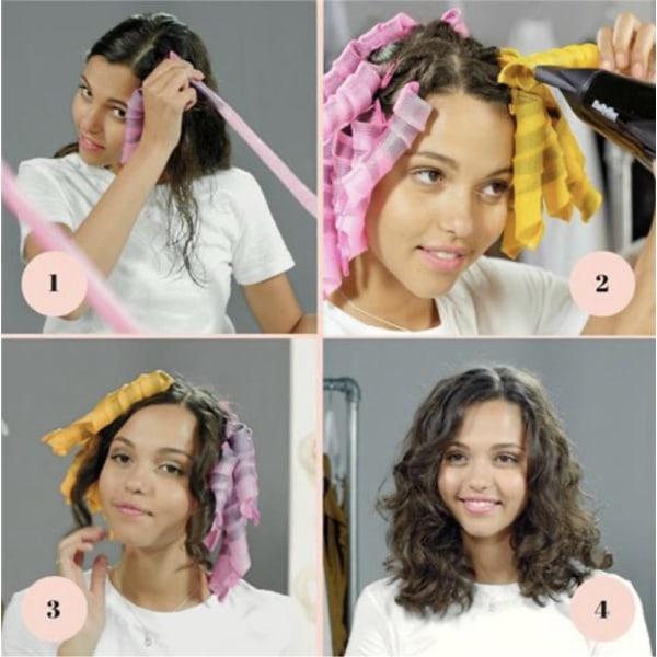 DIY Wave Long Hair Curlers Spiral Ringlets Frisørværktøj 25cm/15cm-18pcs