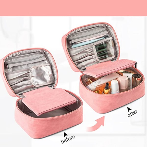 Laadukkaat meikkilaukut Vaaleanpunainen matkakosmetiikkalaukku gray 22.5*15*12cm