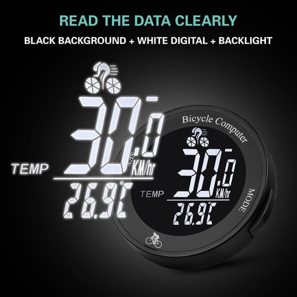 Multi LCD-skärm Cykelhastighetsmätare black diameter 62mm