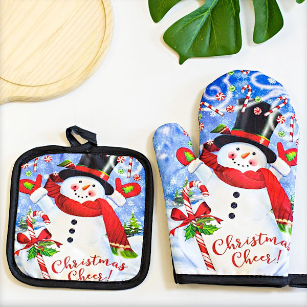 2st/ set Köks Anti-het Handskar Jul Mikrovågsugn Handske white snowman