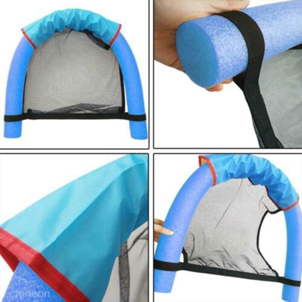 Poolmatta Uppblåsbar flytande ring Hängmatta Vattenpoolmadrass Float Lounger Leksaker Blue