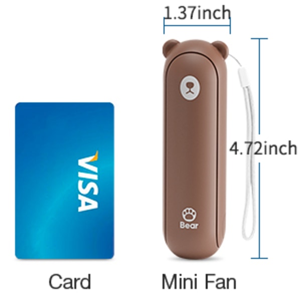 3 i 1 hånd bærbar USB genopladelig lille lommeventilator white 40*36.6*120mm