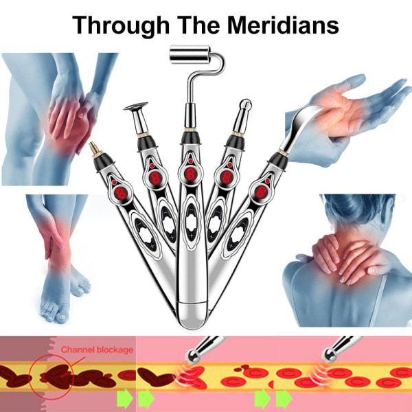 Elektriska vårdverktyg för akupunkturpenna 5heads