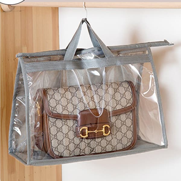 PVC Handväska Dammpåsar Garderob Hängväskor Organizer grey XL