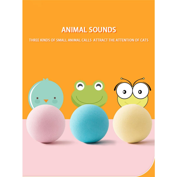 Elektrisk Cat Ball Automatisk Rolling Ball Cat Interactive Toys blue bird sound