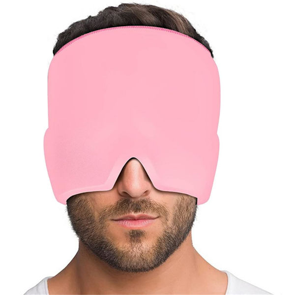 Kylmäterapiapäänsärkyä lievittävä cap joustava jääpakkaus pink 25*12*3cm