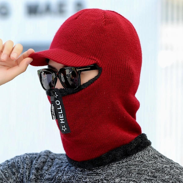 Talvi Neulottu Hat Vetoketju Lisää Turkisvuorattu Lämminlieriset talvihatut black free size
