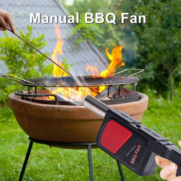 Bärbar handhållen elektrisk BBQ-fläkt utomhusgrillpicknick 1pc