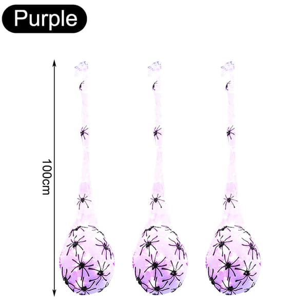 Glödande Spider Web Egg Bag Glödande prydnad purple