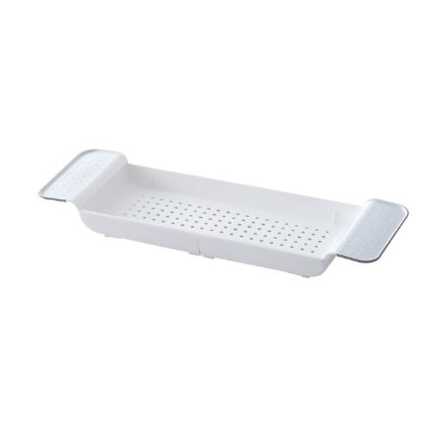 Badekarhylde Udtrækkelig Badeværelse badekar bakke Bruser Caddy Bath Rack white 55*17*5cm