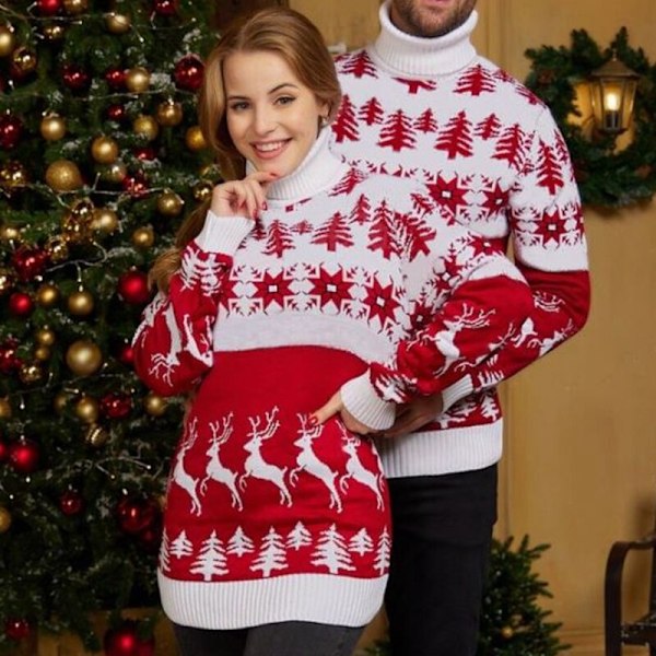 Jul Par Matchande tröjor Nyårskläder Tröjor white men extra large