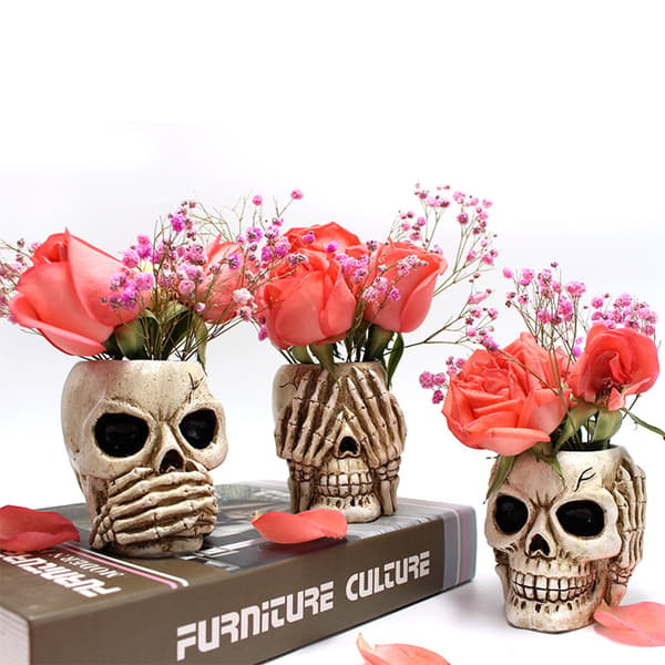 skalle blomkruka container växt bordsdekoration 1pc