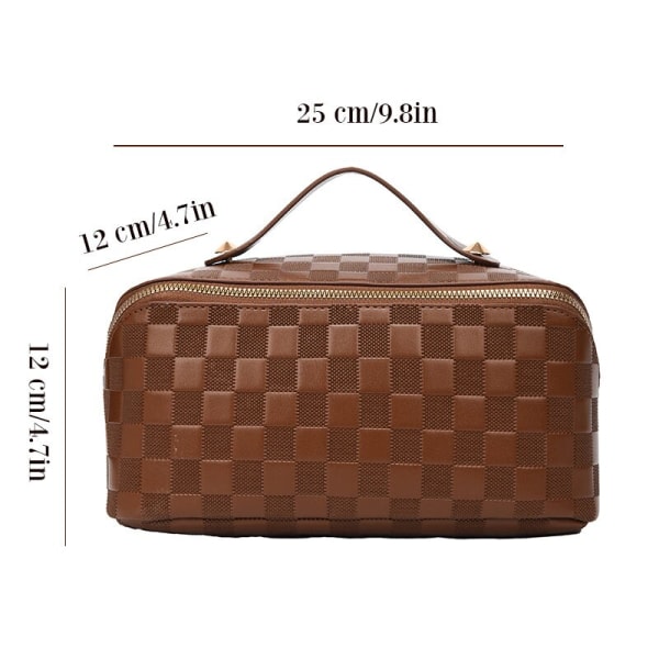 Stilfuld læder kosmetisk bærbar rejsetaske med stor kapacitet blue 25*12*12cm