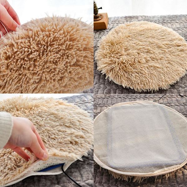 Vinter Pet Elektrisk Pad Tæppe Seng Plys Mat gray dia 40cm